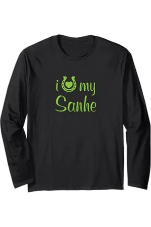 Hip Istruttore di equitazione con cavalli I Love My Sanhe Horse Maglia a Manica
