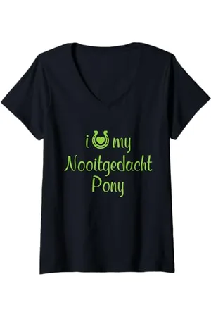 Hip Donna Showtrainer equestre I Love My Nooitgedacht Pony Horse Maglietta con Collo a V