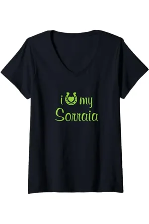 Hip Donna Istruttore di equitazione con spettacolo equestre I Love My Sorraia Maglietta con Collo a V