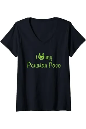 Hip Donna Adoro il mio allenatore di equitazione peruviana Paso Horse Maglietta con Collo a V