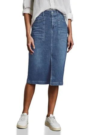 Street one Midi Pencil Gonna in Jeans, , 44W