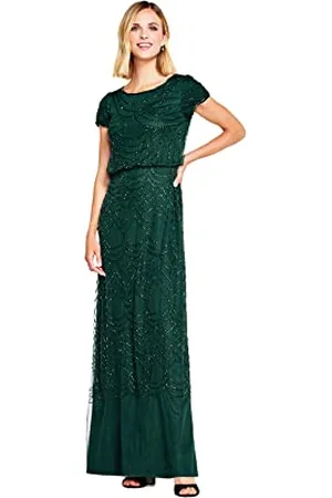 Adrianna Papell SHT Slv Bluson Perline Gwn - Verde - 44