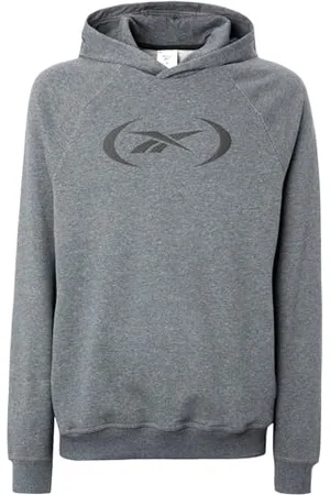 Reebok Basketball Hoodie Giacca, Grigio Erica Scura, L Uomo
