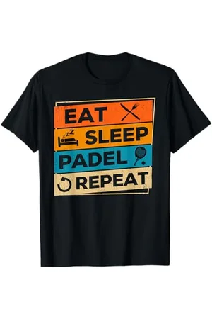 BACK TO SCHOOL Padelista Regalo Padel Tennis Eat Sleep Padel Repeat Maglietta Unisex - Adulto Small T-Shirt con Manica Corta