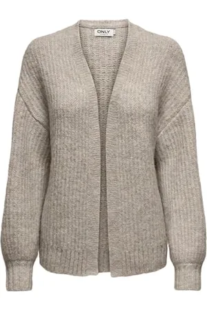 ONLY Onlmaggie Life LS Rib Open Cardi CC Knt Maglione Cardigan, Pallina/Dettaglio: Melange, L Donna