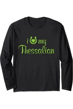 Hip Istruttore di equitazione con cavalli I Love My Thessalian Horse Maglia a Manica