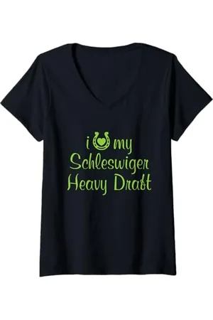 Hip Donna Spettacolo equestre I Love My Schleswiger Heavy Draft Horse Maglietta con Collo a V