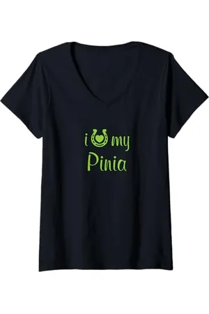 Hip Donna Istruttore di equitazione con cavalli I Love My Pinia Maglietta con Collo a V