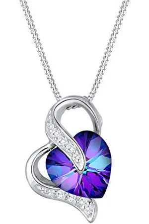Elli Collana da donna in argento Sterling 925 con cristalli taglio Xilion, lunghezza 45 cm