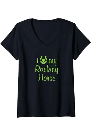 Hip Donna Istruttore di equitazione «I Love My Racking Horse» Maglietta con Collo a V