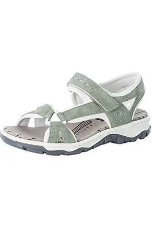 Rieker 68879, Sandali Aperti con Zeppa Donna, Verde, 37 EU