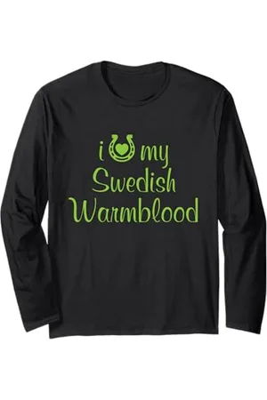 Hip Show Trainer equestre I Love My Swedish Warmblood Horse Maglia a Manica