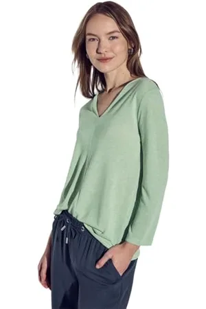Street one A322911 Camicia Effetto Lino, Verde Latte, 48 Donna