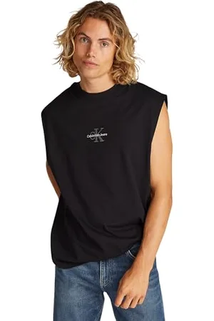 Calvin Klein Uomo Canotta Monologo Sleeveless Tee Relaxed Fit, Nero (Ck ), 3XL