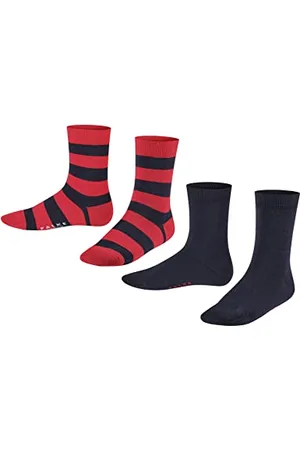 Falke Happy Stripe Multipack K So cotone fantasia confezione di 2 paia, Calzini Unisex - Bambini, , 23-26