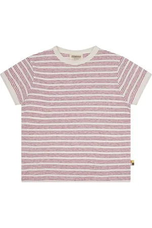 loud + proud Streifen mit Leinen und Bio Baumwolle, GOTS Zertifiziert T-Shirt, , 110 cm-116 cm Bambine e Ragazze