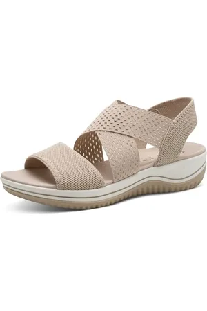 Jana Damen Sandalen Flach Elastisch Vegan, Sandali Bassi Donna, , 42 EU