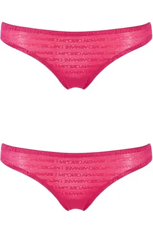Emporio Armani ALL Over Logo Mesh 2-Pack Brasilian Underwear, , S Women