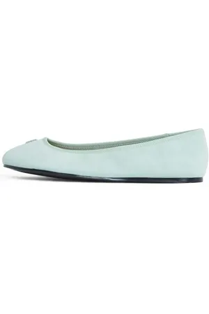 Tommy Hilfiger Donna Ballerine Hardware in Pelle Scamosciata, Turchese (Flora), 41 EU