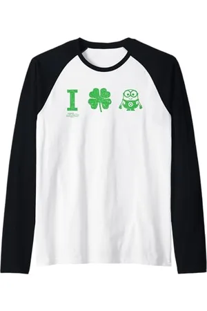 Minions Four-Leaf Clover St Patty’s Day Maglia con Maniche Raglan