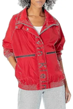 Calvin Klein Lightweight Water Resistant Everyday Windbreaker Giacca a Vento, , S Donna