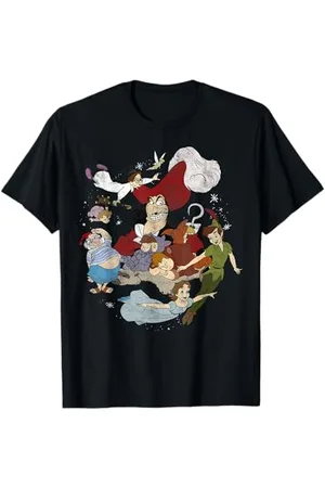 Disney Peter Pan Group Shot Faded Portrait Maglietta
