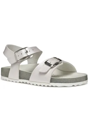 Geox J Adriel Girl I, Sandalo, White/Silver, 26 EU
