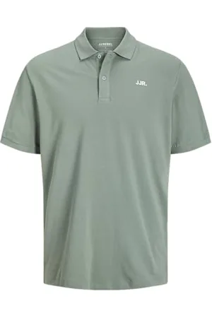 JJ Jrebrebel Logo Polo SS, Iceberg Green, L Uomo