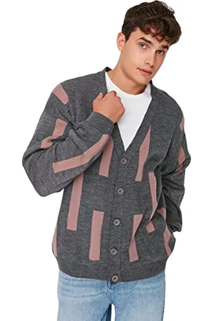 Trendyol Cardigan in Maglia con Scollo a V Standard Uomo Maglione, , M