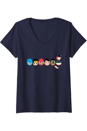 DC Comics Originals Donna DC Super Friends 6 Good Easter Eggs Characters Maglietta con Collo a V