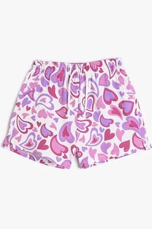 Koton Shorts Cotton Drawstring Heart Printed, Pantaloncini Ragazze, (0D0)