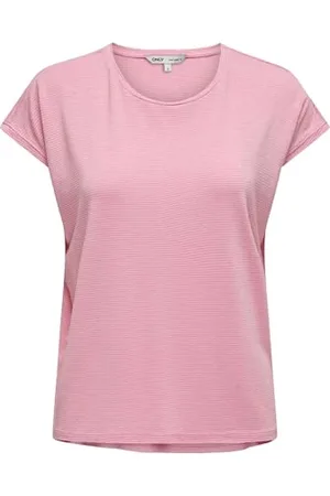 ONLY Onlclaudia S/S Glitter Stripe Top Jrs T-Shirt, Colore: Rosa, S Donna