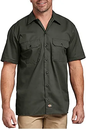 Dickies Work Shirt Short Sleeved, Camicia da lavoro Uomo, (Green), XXL