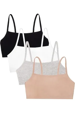 Fruit Of The Loom Reggiseno Sportivo da Donna con Cinturino in Cotone e Spaghetti, Opaco, , 40 (Pacco da 4)