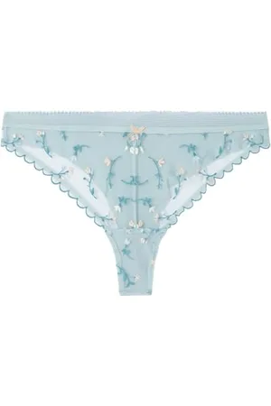 Women secret Thong Spring Broderie Embo Blue Slip a Tanga, , M Donna