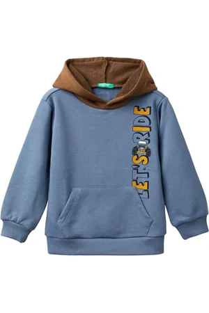 Benetton Maglia C/CAPP. M/L 3PANG2010 Felpa con Cappuccio, , 2 Anni Bambino