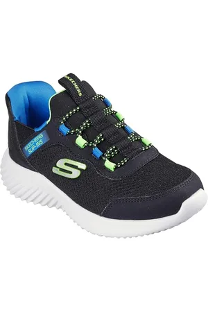 Skechers Bounder Brisk-Burst, Scarpe da Ginnastica, Black/Lime, 21 EU