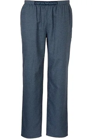 Emporio Armani Yarn Dyed Cotton Pajamas Pants Pajama Bottom, , L Men