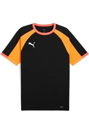 PUMA IndividualLIGAJersey Jr, Magliette Unisex-Bambini, Black-Heat Fire, 116
