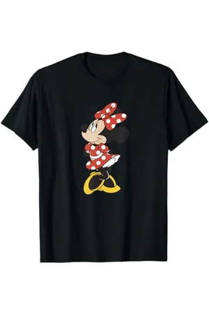 Disney Minnie Mouse Red Polka Dot Dress & Bow Yellow Shoes Maglietta