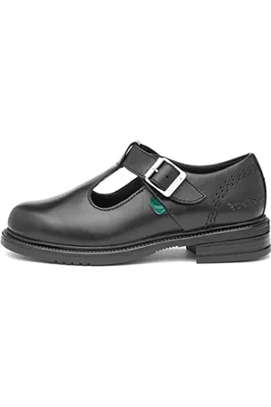 Kickers Lach T-Bar Mto Lthr Yf, Sandali con Chiusura a T Bambina, (Black), 39 EU ( 6 UK )