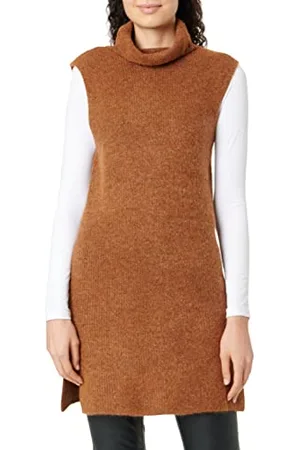 Pieces® Noos BC-Gilet a Girocollo Lungo, Lavorato a Maglia Maglioncino, Mocha Bisque, M Donna