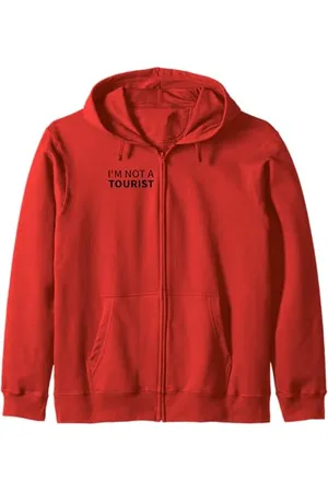 Fun Shirts Non sono un Turista Felpa con Cappuccio