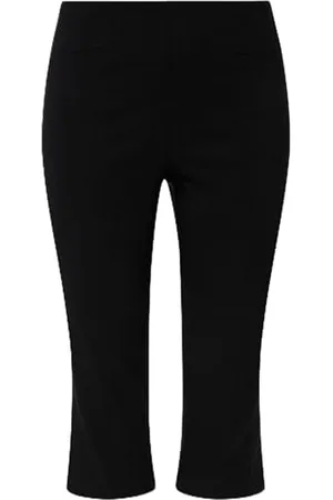 Ulla Popken Bengalin-Capri Pantaloni, Schwarz, 50W / 32L Donna