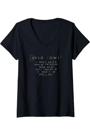 David Bowie Donna - Prometto che non sarà noioso Maglietta con Collo a V