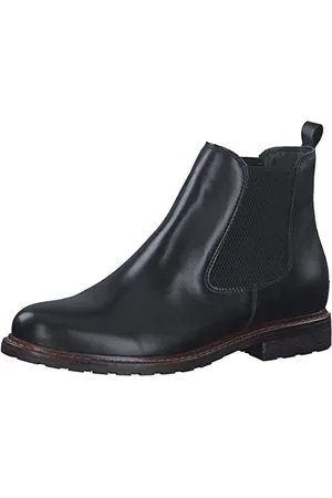 Tamaris Donna Stivaletti, Signora Stivaletti Chelsea,bottini,Stivaletto Slip-on,Boots,Stivaletti,Stivaletto,Piatto,Black Leather,41 EU