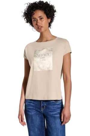 Street one A322962 Camicia con Patch in Raso, Cotone Beige, 52 Donna