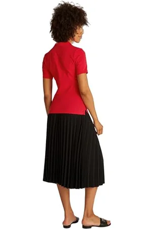 Tommy Hilfiger Maglietta Polo Maniche Corte Donna Slim Fit, Rosso (Primary ), S