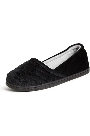 Dearfoams Katie - Mocassini da donna in velluto, vestibilità sicura, con retro chiuso, in memory foam, con suola in gomma, , 38/39 EU