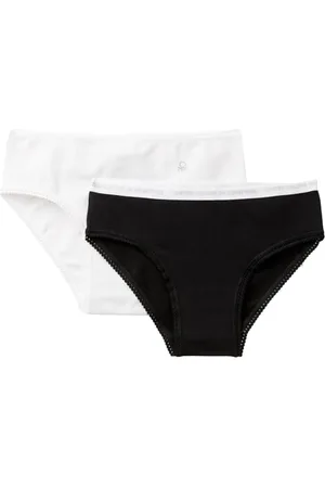 Benetton Intimo in stile bikini 3MC10S1BF Bambine e ragazze, Bianco/Nero 910, XL